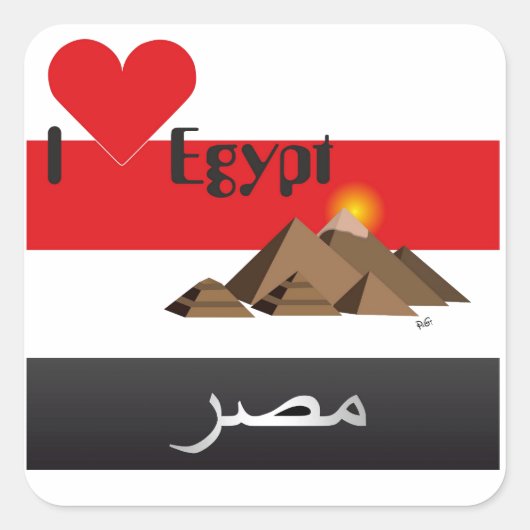 Ägypten - Egypt Aufkleber Vierkante Sticker (Voorkant)