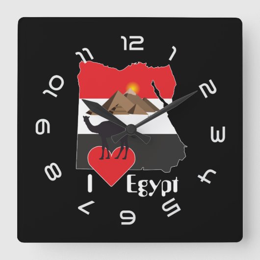 Ägypten - Egypt Uhr Vierkante Klok (Voorkant)