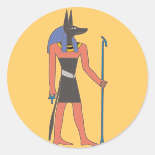 Ägypten Gottheit Anubis egypt deity Ronde Sticker (Voorkant)