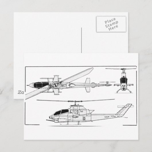 AH1 Blauwdruk Briefkaart (Voorkant / Achterkant)