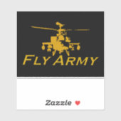AH64 Apache Vinyl Fly Army Sticker (Vel)