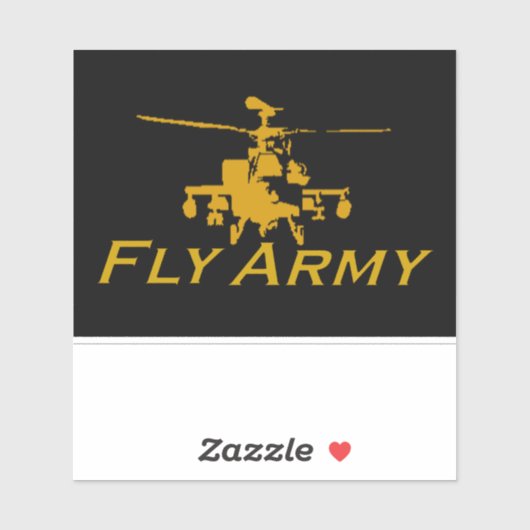 AH64 Apache Vinyl Fly Army Sticker (Vel)