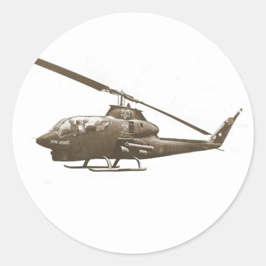 AH-1 cobra Ronde Sticker (Voorkant)