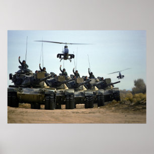 AH-1 Cobras en M60 Pattons Poster