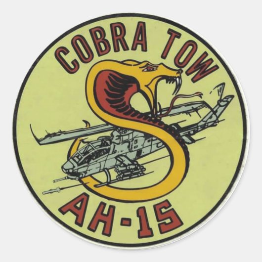 AH-1S COBRA TOW DECAL RONDE STICKER (Voorkant)