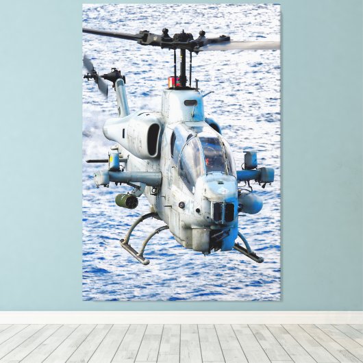 AH-1W SUPER COBRA 32x48 Canvas Afdruk (Insitu (Houten vloer))
