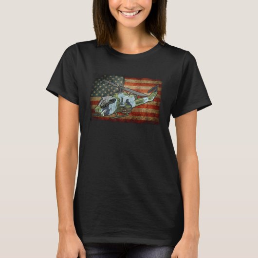 AH 1Z Viper Militair Transport Vliegtuig Vlag T-shirt (Voorkant)