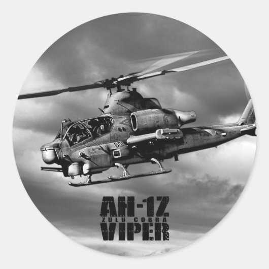 AH-1Z Viper Ronde Sticker (Voorkant)