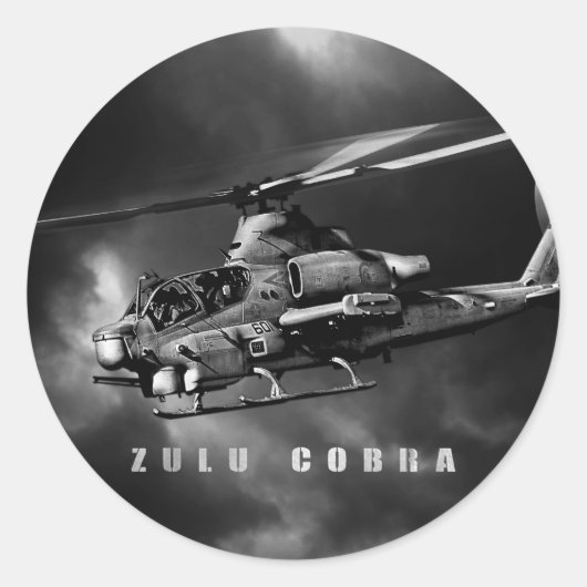 AH-1Z Viper Ronde Sticker (Voorkant)