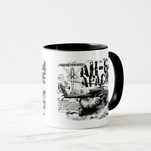 AH-64 Apache 11 oz Ringer Mok (Voorkant rechts)