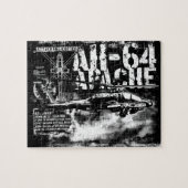 AH-64 Apache 8x10 Photo Puzzle met cadeau box Legpuzzel (Horizontaal)
