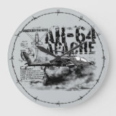 AH-64 Apache Acryl wandklok (Voorkant)