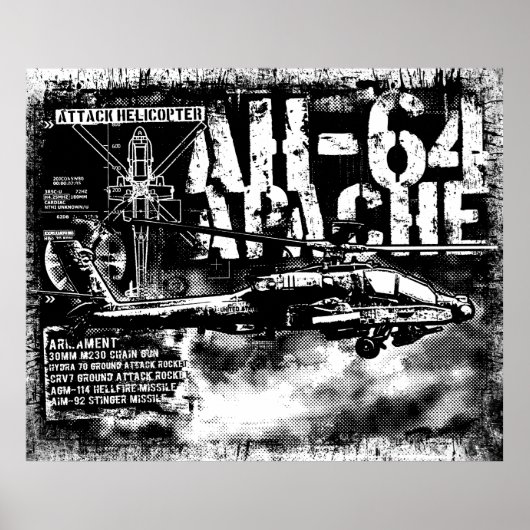AH-64 Apache afdrukken Poster (Voorkant)