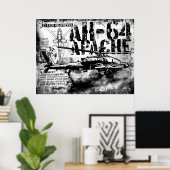 AH-64 Apache afdrukken Poster (Thuiskantoor)
