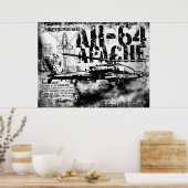 AH-64 Apache afdrukken Poster (Keuken)
