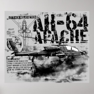 AH-64 Apache afdrukken Poster