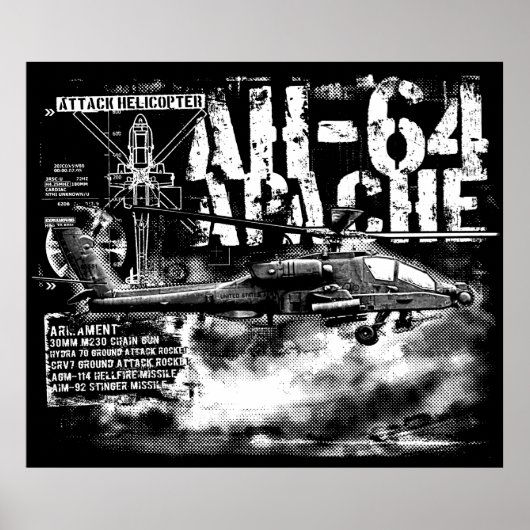 AH-64 Apache afdrukken Poster (Voorkant)
