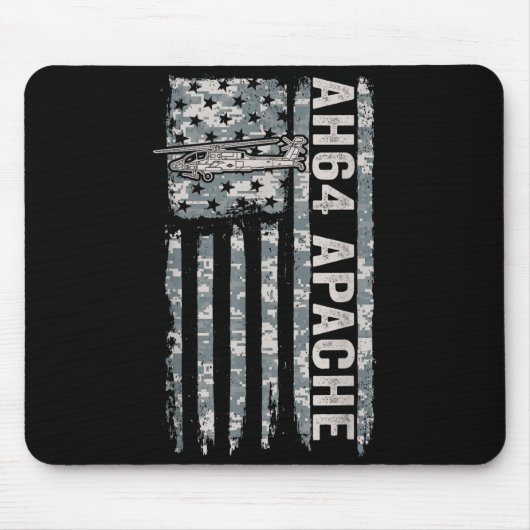 Ah-64 apache american flag helicopter camo apache  muismat (Voorkant)