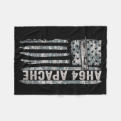 Ah-64 apache amerikaanse vlag helikopter camo apac fleece deken (Voorkant (Horizontaal))