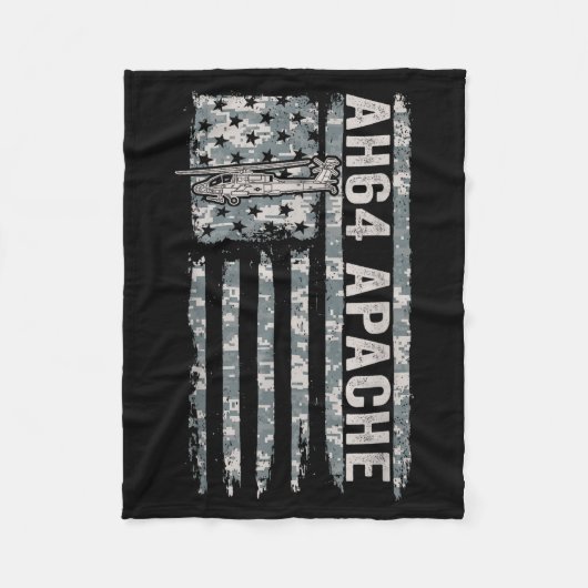 Ah-64 apache amerikaanse vlag helikopter camo apac fleece deken (Voorkant)