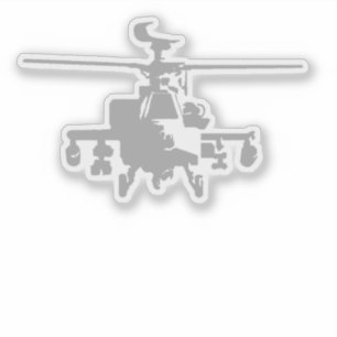 AH-64 Apache Frontale Uitzicht Grijze sticker