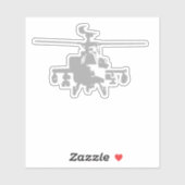 AH-64 Apache Frontale Uitzicht Grijze sticker (Vel)