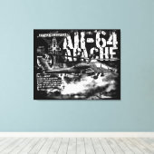 AH-64 Apache gestreken doek Canvas Afdruk (Insitu (Houten vloer))