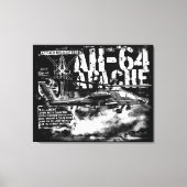 AH-64 Apache gestreken doek Canvas Afdruk (Voorkant)