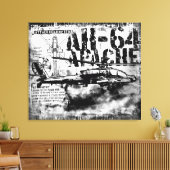 AH-64 Apache gestreken doek Canvas Afdruk (Insitu (Woonkamer))