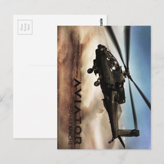 AH-64 Apache Helikopter Briefkaart (Voorkant / Achterkant)
