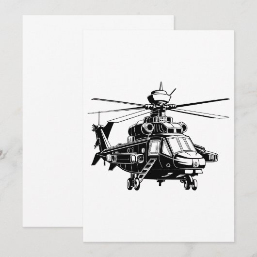 AH 64 Apache-helikopter Kaart (Voorkant / Achterkant)