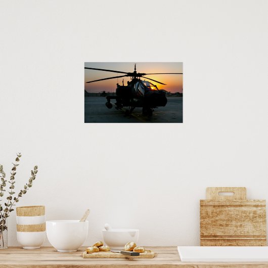 AH-64 Apache Helikopter Poster (Keuken)