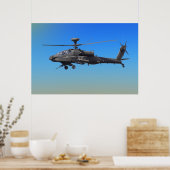 AH-64 Apache Helikopter Poster (Keuken)