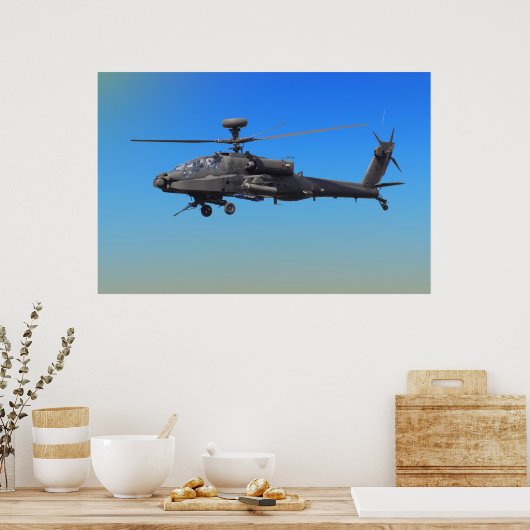 AH-64 Apache Helikopter Poster (Keuken)