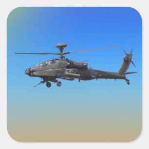AH-64 Apache Helikopter Vierkante Sticker