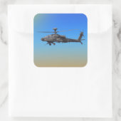 AH-64 Apache Helikopter Vierkante Sticker (Tas)