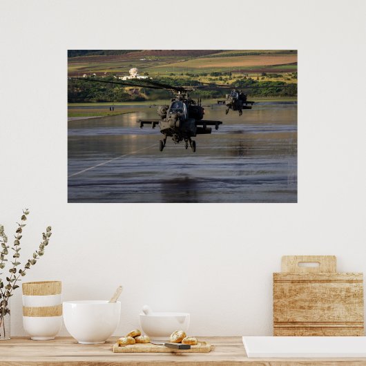 AH-64 Apache-helikopters Poster (Keuken)