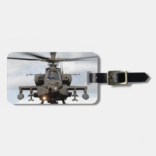 ah 64 apache longbow helikopter militair bagagelabel (Voorkant horizontaal)