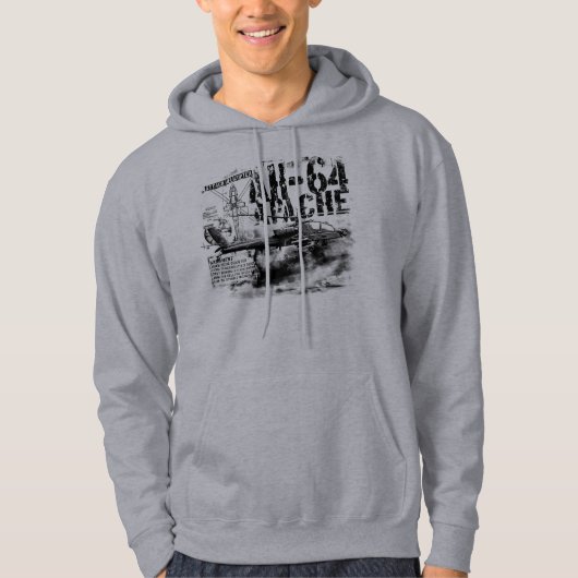AH-64 Apache Mannen Basic Hooded Sweatshirt (Voorkant)