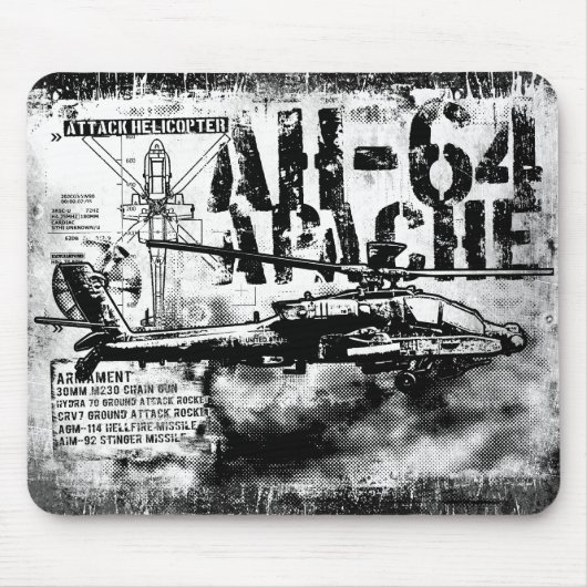 AH-64 Apache Mousepad Muismat (Voorkant)