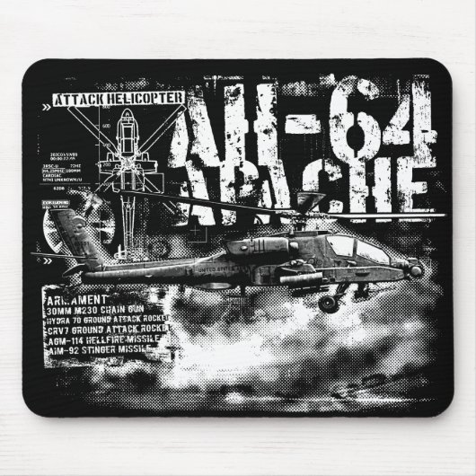 AH-64 Apache Mousepad Muismat (Voorkant)