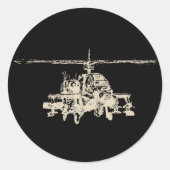 AH-64 Apache Ronde Sticker (Voorkant)