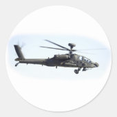 AH-64 Apache Ronde Sticker (Voorkant)