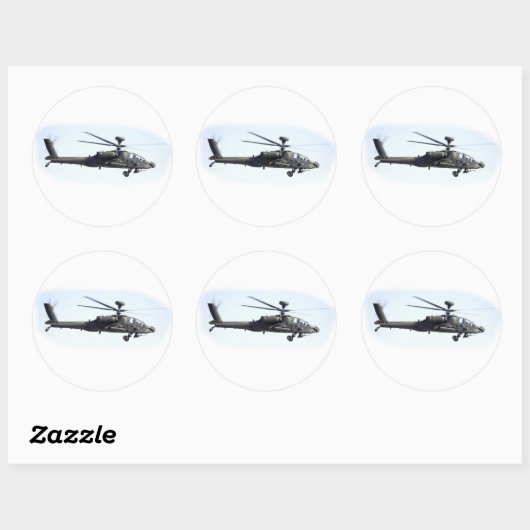 AH-64 Apache Ronde Sticker (Vel)