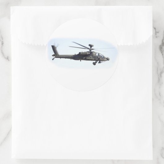 AH-64 Apache Ronde Sticker (Tas)