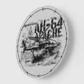 AH-64 Apache Round (Grote) wandklok (Hoek)