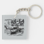 AH-64 Apache Square (dubbelzijdige) Sleutelhanger (Achterkant)