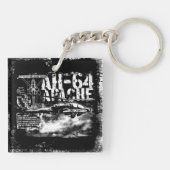 AH-64 Apache Square (dubbelzijdige) Sleutelhanger (Achterkant)