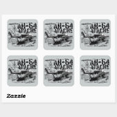 AH-64 Apache Square Stickers (Vel)