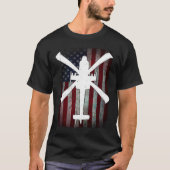 AH 64 Apache Vliegtuig Kleur  Vlag T-shirt (Voorkant)